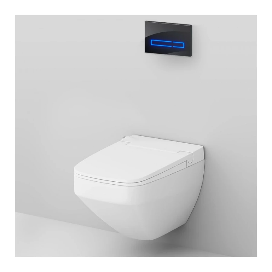 Инсталляция с с подвесным унитазом Am Pm Inspire V2.0 FlashClean с электронной крышкой-биде CleanCare и клавишей IS450A38.ccc50a