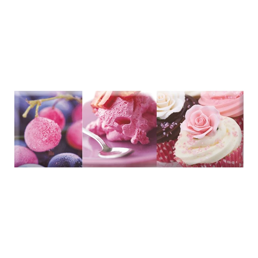 Плитка настенная Absolut Keramika Monocolor Decor Candy Fruits 06 глянцевая розовая AK0917 30х10 см