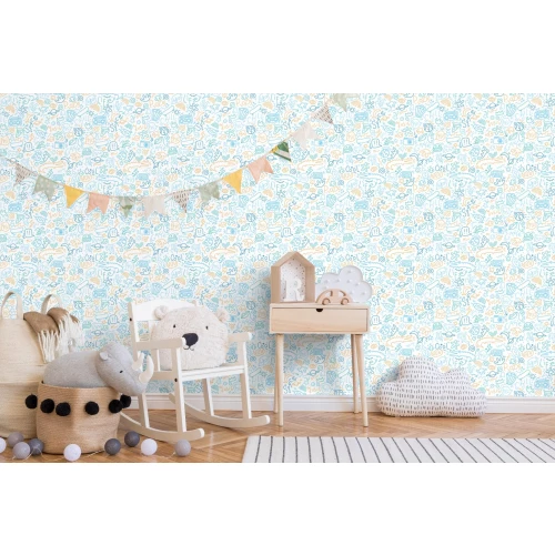 Обои флизелин Ugepa My Kingdom M45701 Голубой Белый Коричневый 10,05x0,53 м