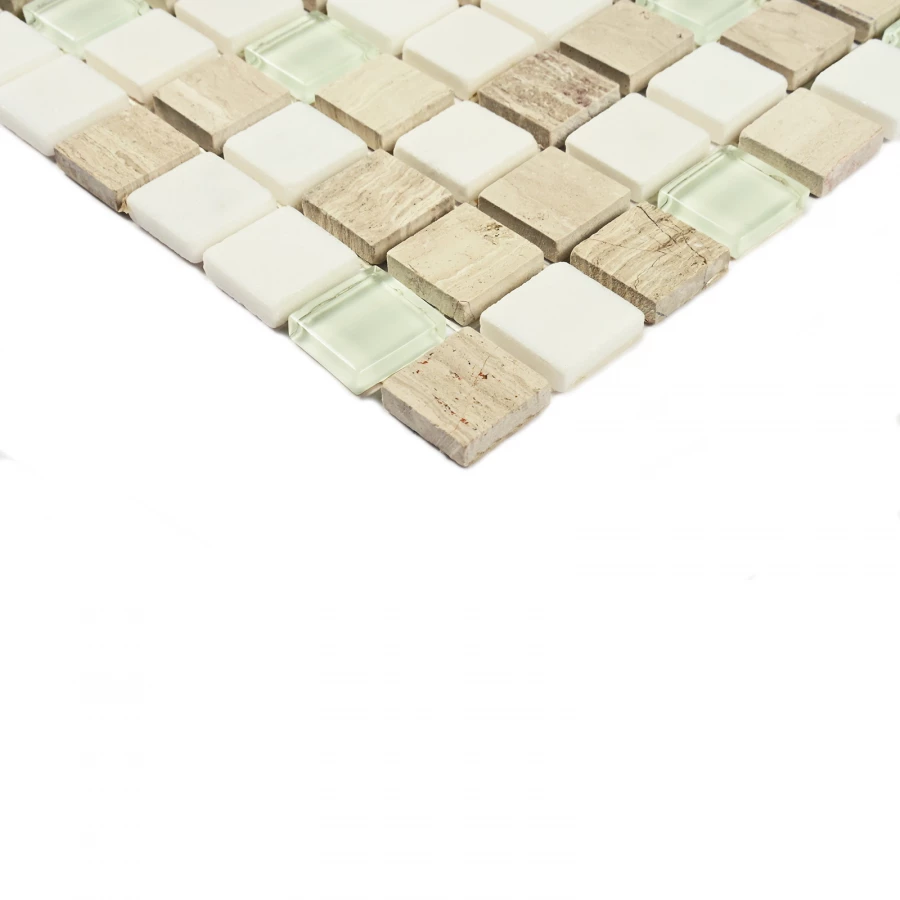 Мозаика Bonaparte Каменная мозаика Comfort 15х15 матовая белая 30,5х30,5 см