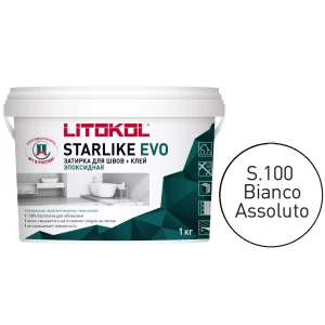 Затирка Litokol Starlike EVO эпоксидная двухкомпонентная S.100 Bianco Assoluto L0485110002 1 кг
