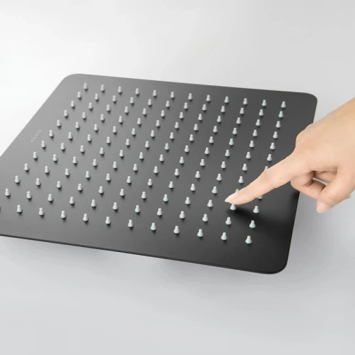 Квадратный верхний душ Aquatek матовый черный AQ2074MB 300*300*2 мм