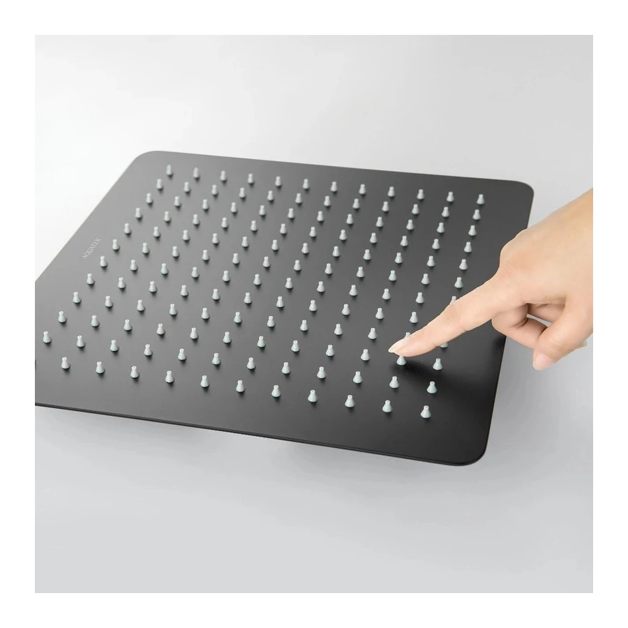 Квадратный верхний душ Aquatek матовый черный AQ2074MB 300*300*2 мм