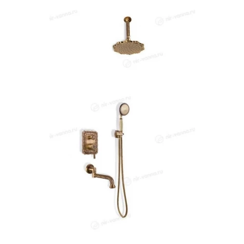 Комплект для душа Bronze de Luxe windsor встраиваемый с изливом лейка цветок с потолка 10137/1F