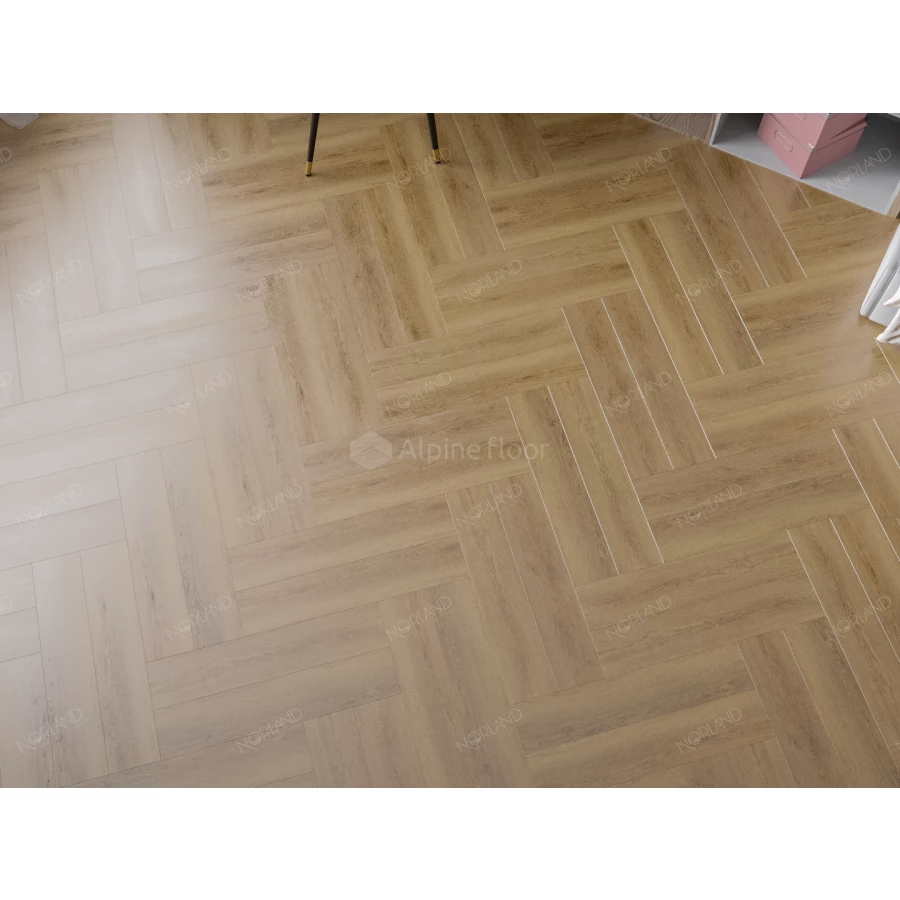 Каменный SPC ламинат Alpine Floor Norland Lagom Parquet Helig 1033-11 34 класс 3.5 мм 2.25 кв.м 60х12.5 см