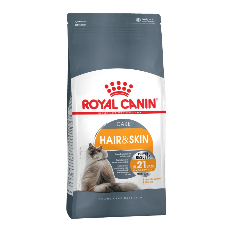Корм для взрослых кошек Royal Canin hair & skin care в целях поддержания здоровья кожи и шерсти 10 кг