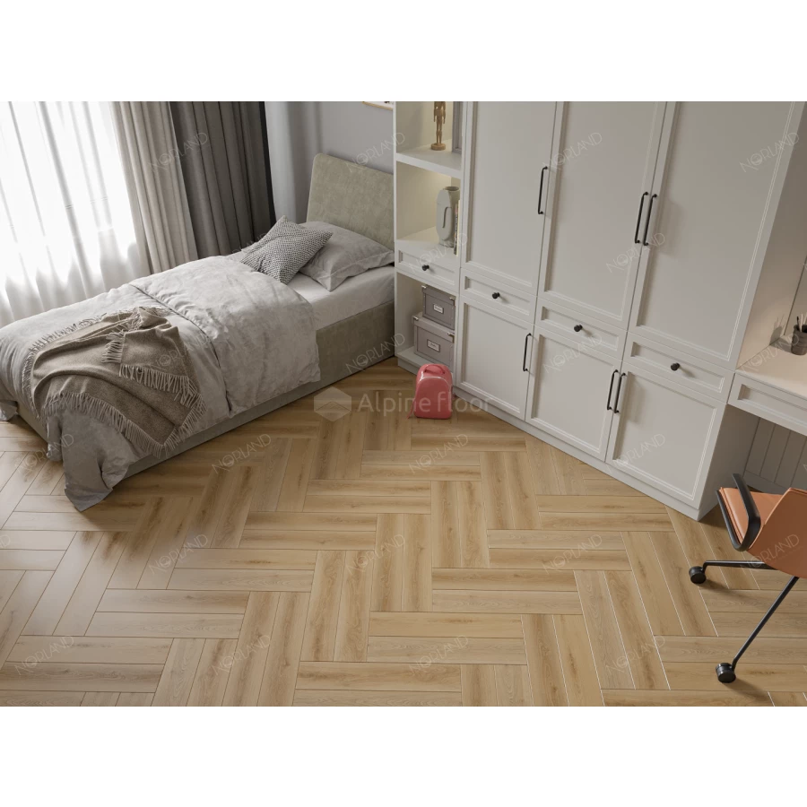 Каменный SPC ламинат Alpine Floor Norland Lagom Parquet Varig 1033-7 34 класс 3.5 мм 2.25 кв.м 60х12.5 см