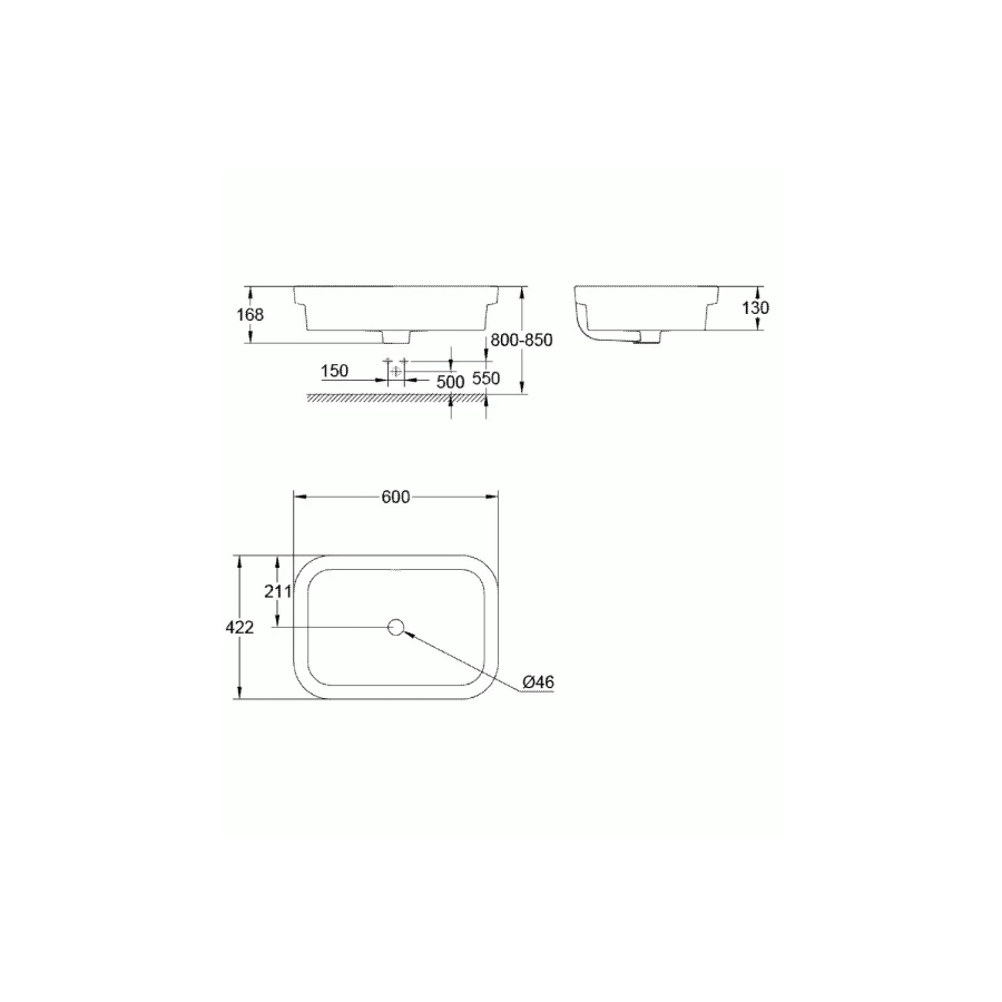 Раковина накладная Grohe Eurosmart 60 39124001