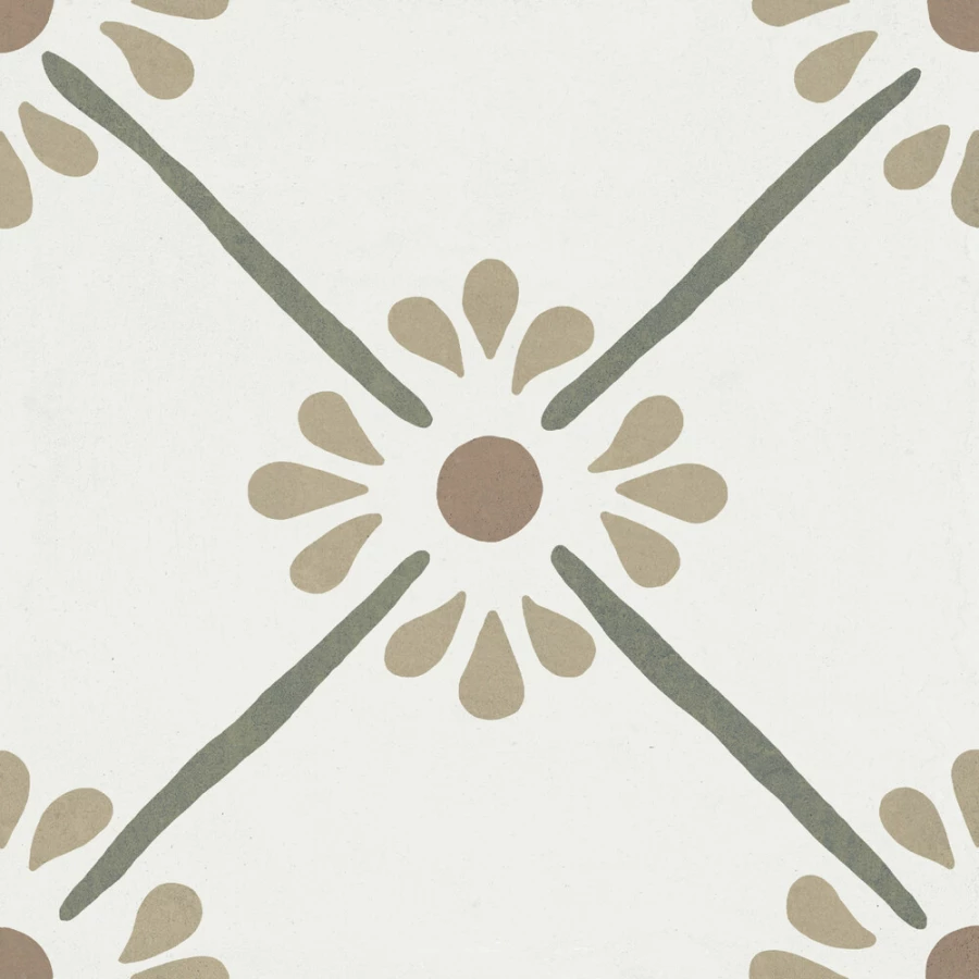 Керамогранит Harmony Peronda Provenza Green Flower матовый многоцветный 3386037788 22,3х22,3 см