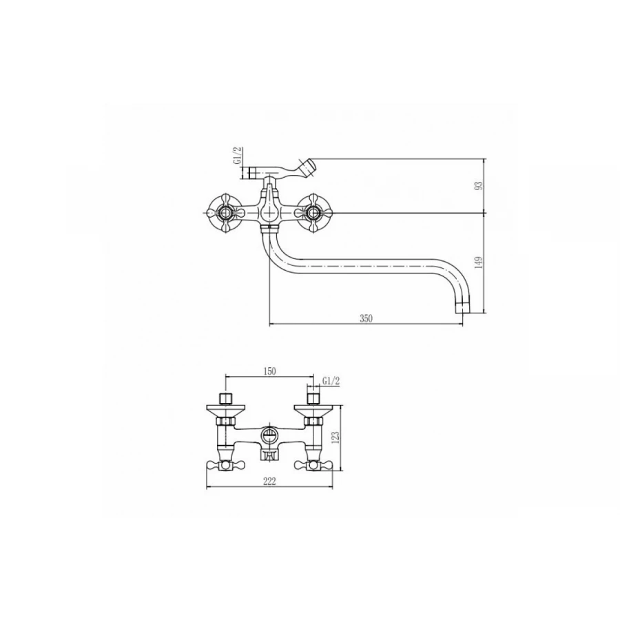 Смеситель для ванны и душа Fashun Хром A2619-2