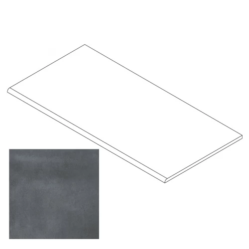 Ступень Gresse Matera с завальцовкой бетон смолистый темно-серый матовая GRS06-02 60х29,5 см