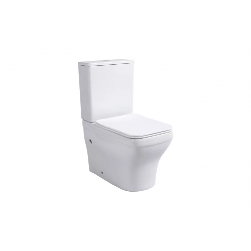 Унитаз напольный безободковый с бачком Aquatek Амадео тонкое сиденье с механизмом плавного закрывания крепеж AQ2914-00 63,5х38,5х82 см