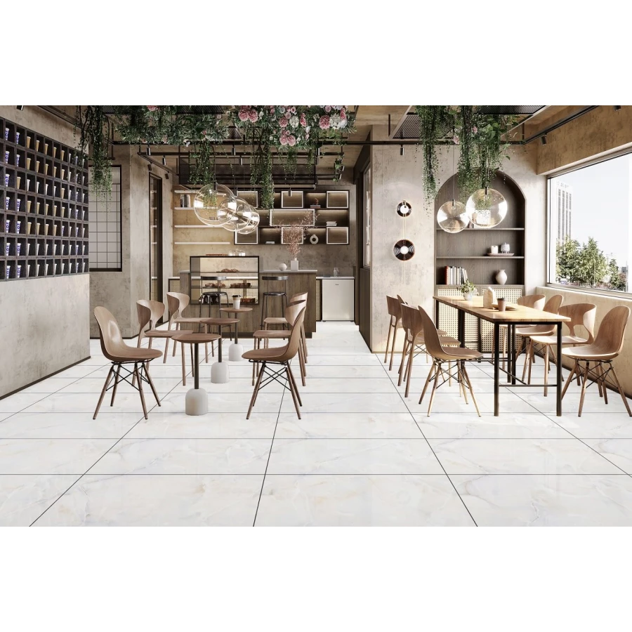 Керамогранит Ocean Ceramic India India 60Х120 Infinity Bell Onyx Natural глянцевый бело-серый OC0000218 120х60 см