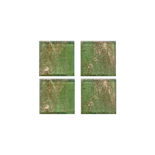 Стеклянная мозаика JNJ Mosaic Gold Link с авантюрином сетка 2x2 глянцевая зеленая GA73 32,7х32,7 см