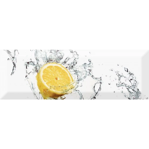 Плитка настенная Absolut Keramika Monocolor Decor Fresh Lemon глянцевая белая AK0609 30х10 см