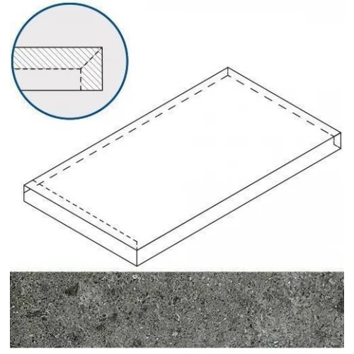 Ступень угловая левая Italon Дженезис Грэй Х2 620070001075 60х33 см