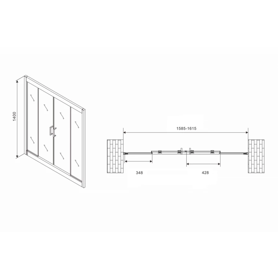 Шторка на ванну Abber Schwarzer Diamant AG57160