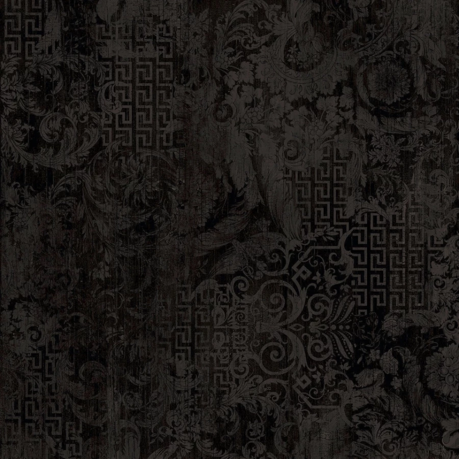 Керамогранит Versace Eterno Carbon Patchwork матовый черный 263030 80x80 см