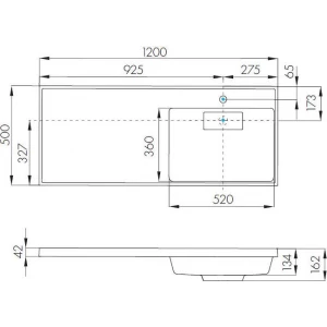 Раковина Акватон Лондри 1A72243KLH010 120x50 cv