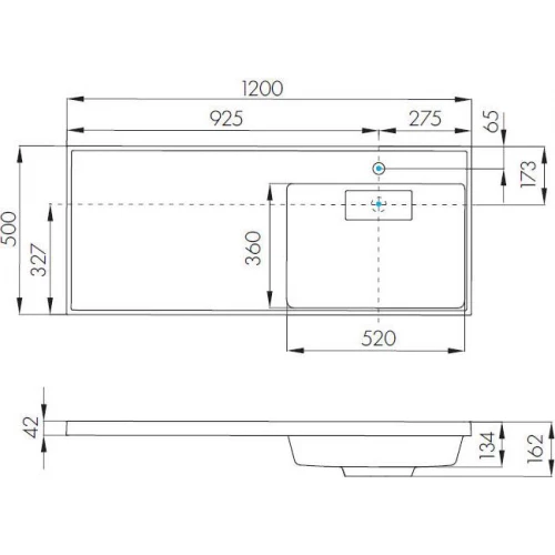 Раковина Акватон Лондри 1A72243KLH010 120x50 cv
