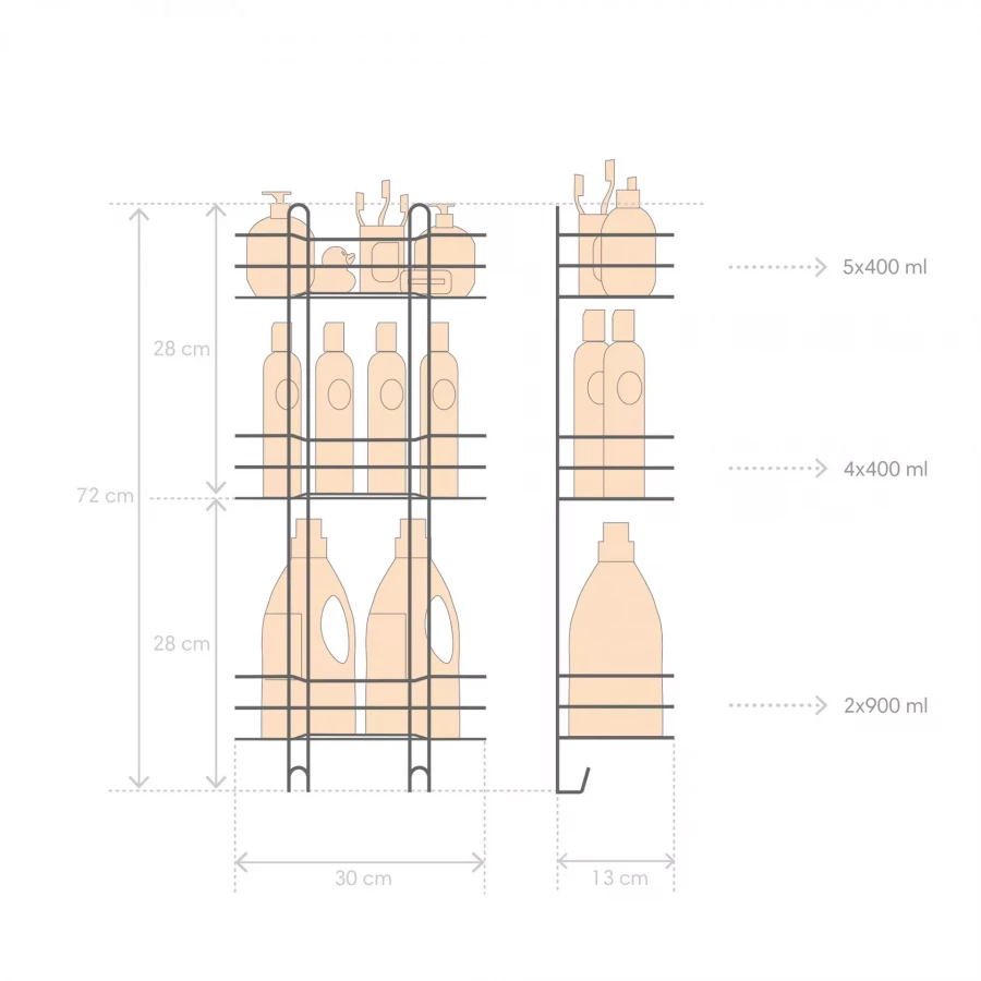 Полка прямоугольная ЧМЗ Стамбул 501-003-01 хром 30х13х72 см