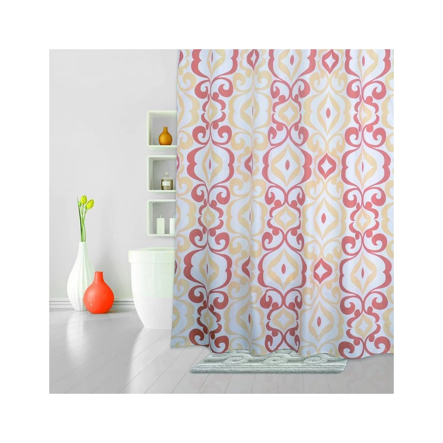 Штора для ванной комнаты Iddis Hermitage 590P18Ri11 белый, розовый 180*200 см
