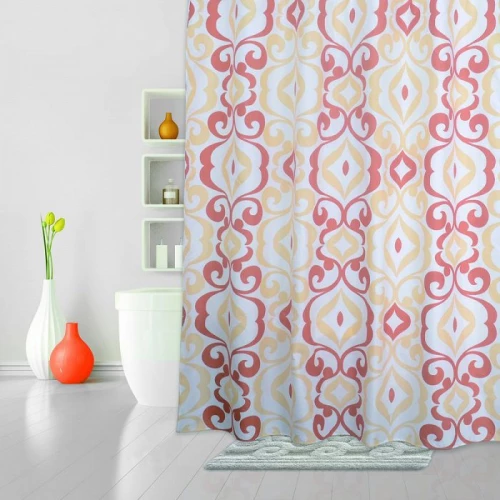 Штора для ванной комнаты Iddis Hermitage 590P18Ri11 белый, розовый 180*200 см