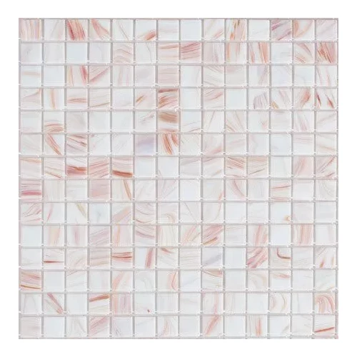 Стеклянная мозаика Rose Mosaic Gold Star сетка 2x2 глянцевая белая G70(5)322x322 32,2x32,2 см