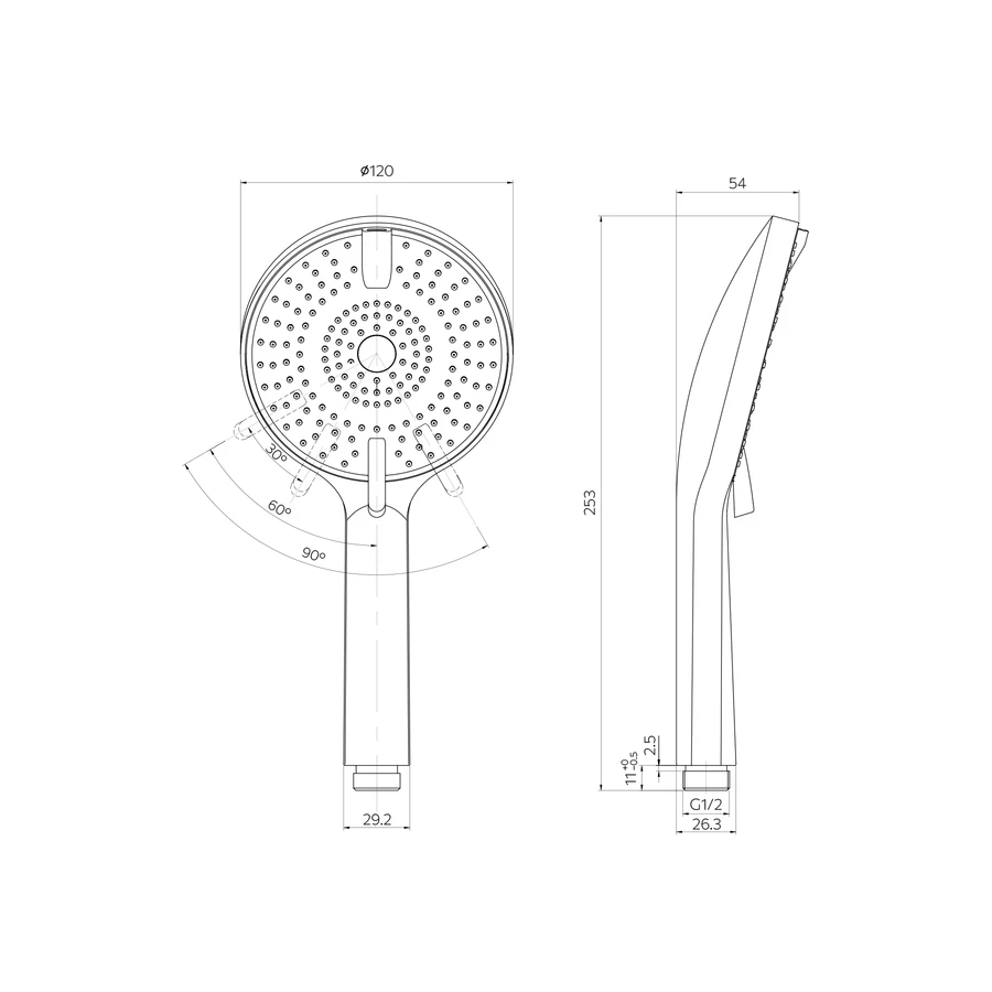 Лейка для душа Milardo Rora 4F черная матовая ROR4FBRM18