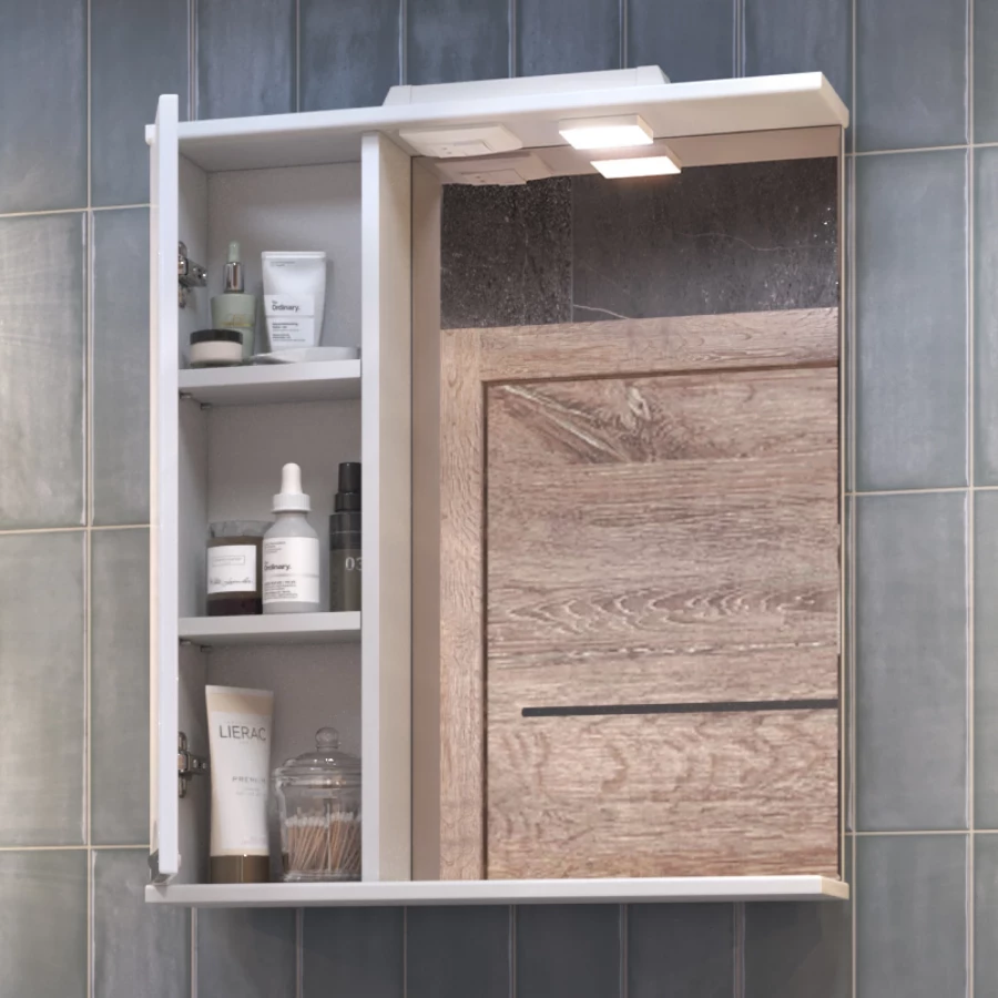 Зеркало шкаф Vigo Callao 600 навесной левый со спотом z.CAL.60.L.El 60x70 см