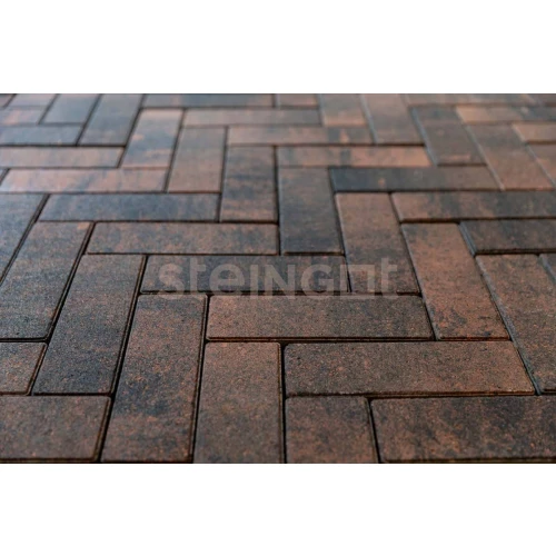Тротуарная плитка Steingot Паркет "Тигр" темно-коричневый 24*8*6 см