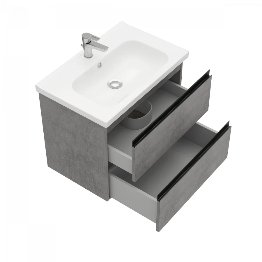 Тумба подвесная Laparet Electra 70 под умывальник Creavit Ideal 70 хромикс серебро арт LE-WCAB-70-123