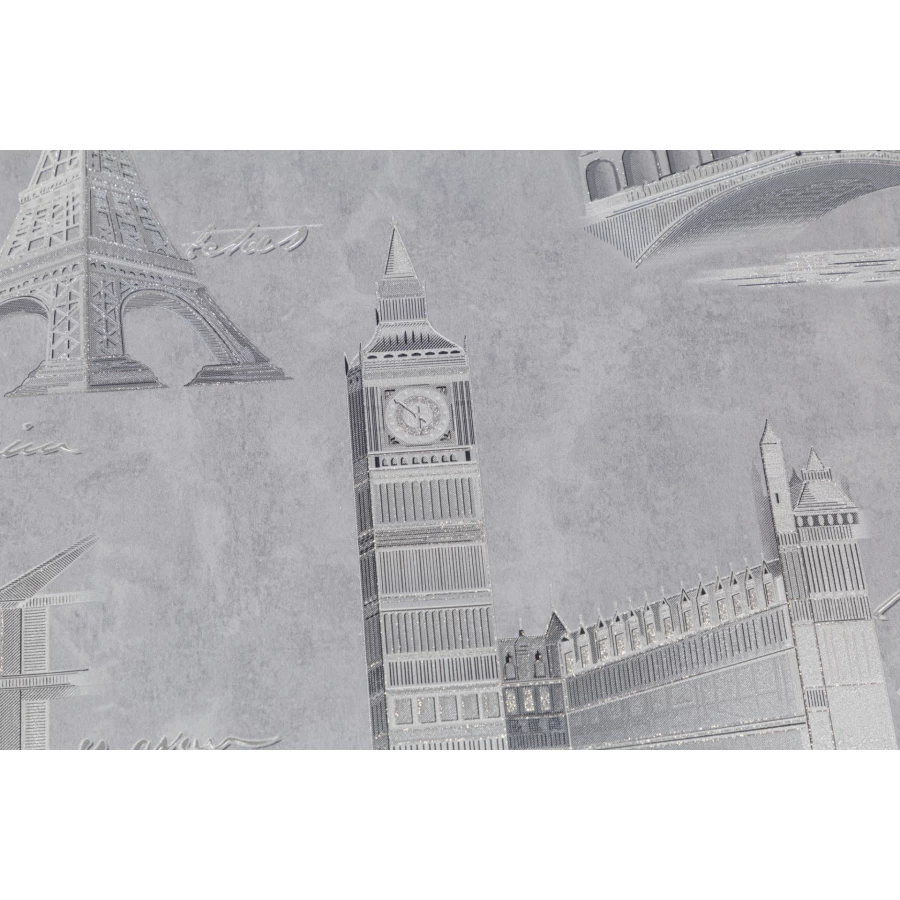 Обои флизелиновые Palitra Life Travel Wall серые PL72406-44 1,06х10,05 м