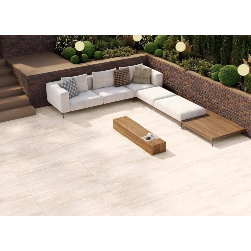 Керамогранит Belleza Latin Travertine Crema Shapetouch матовый бежевый 120х60 см