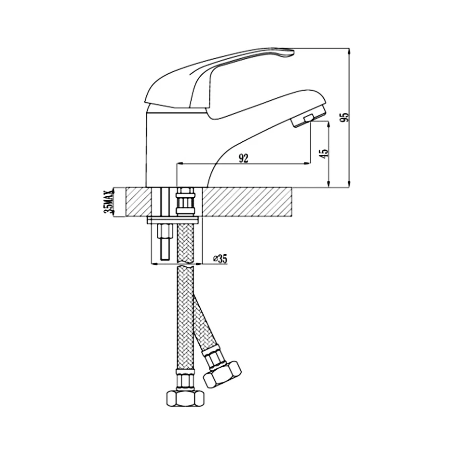 Смеситель для раковины Rossinka A A35-11 хром