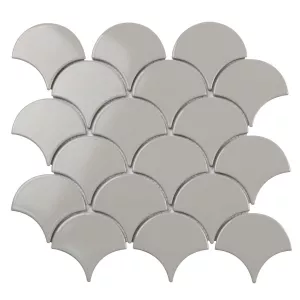 Керамическая мозаика Starmosaic Fan Shape Light Grey Glossy 29,3х27,4 см