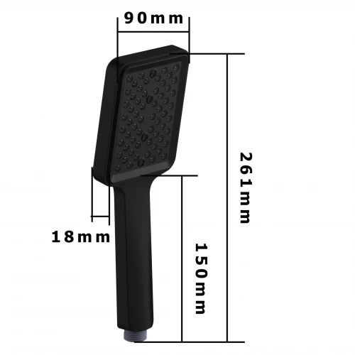 Лейка ручная Fashun душевая прямоугольная чёрный A024-7