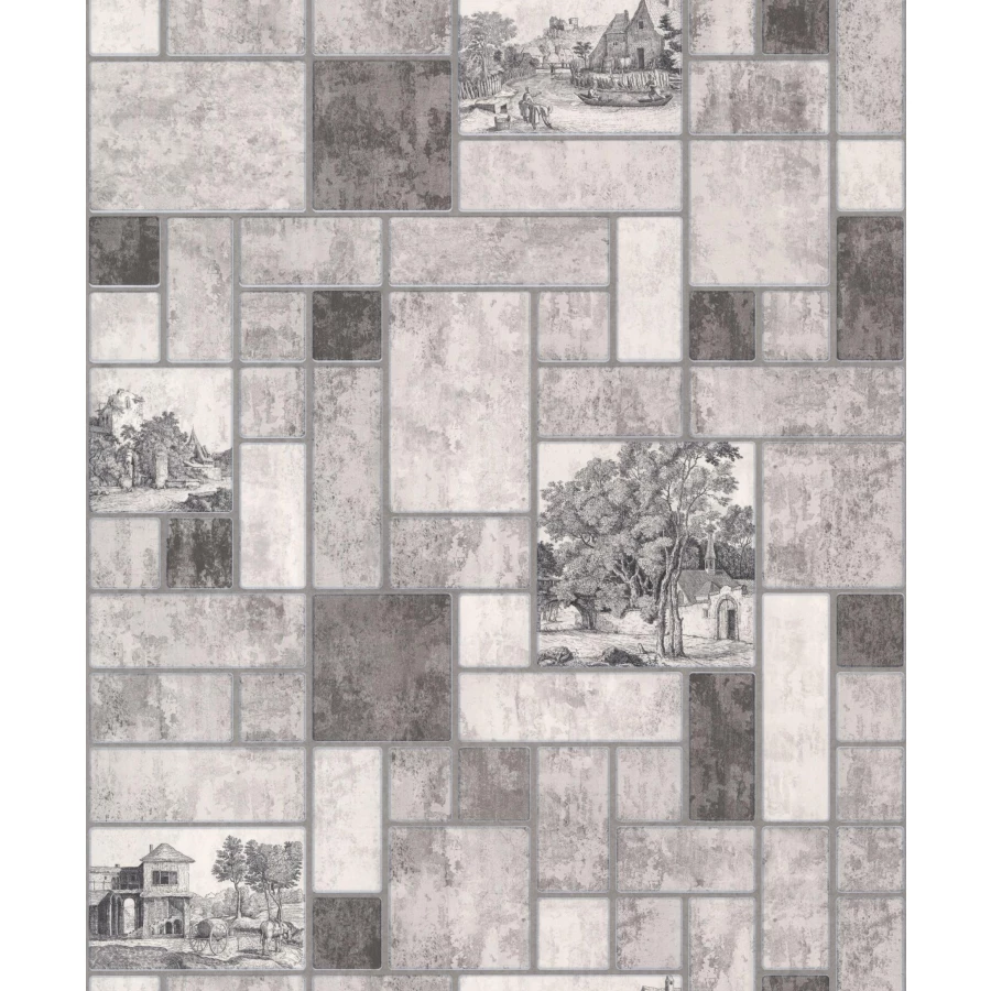 Обои бумажные Palitra Home HomeColor Holly серые HC11011-14 0.53х10.05 м