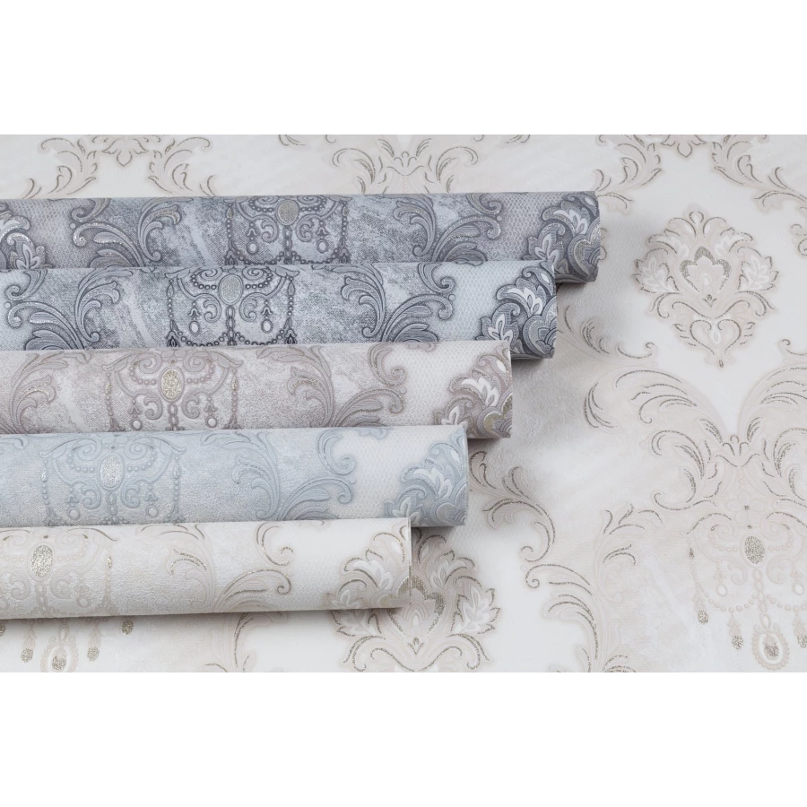 Обои флизелиновые Palitra Home Ornament HomeColor серые HC31215-44 1,06х10,05 м