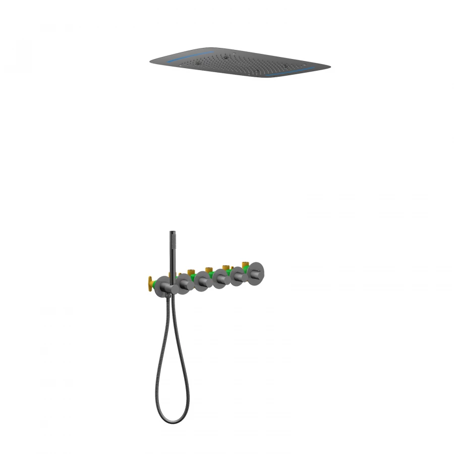 Душевая система встроенная с термостатом Timo Saona черное золото SX-2319/18SM