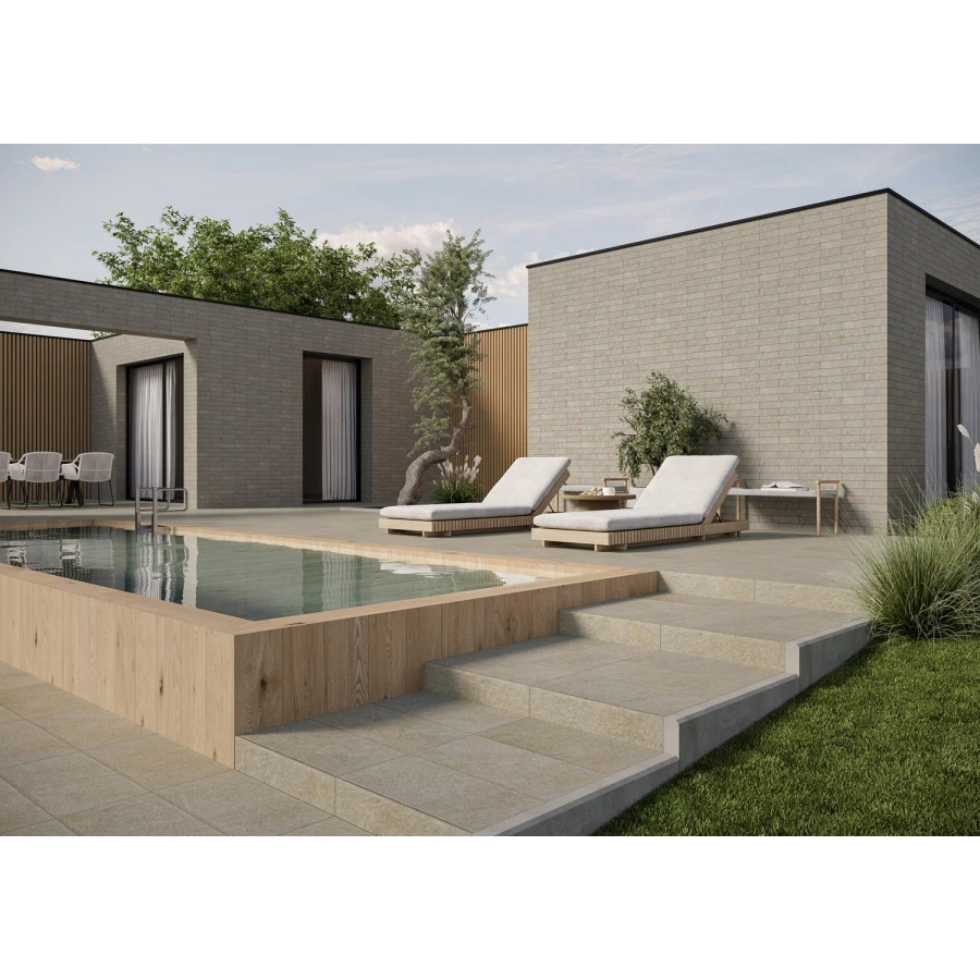 Ступень Ceramika Paradyz Eremite Taupe Stopnica Prosta Struktura Mat 60х30 см