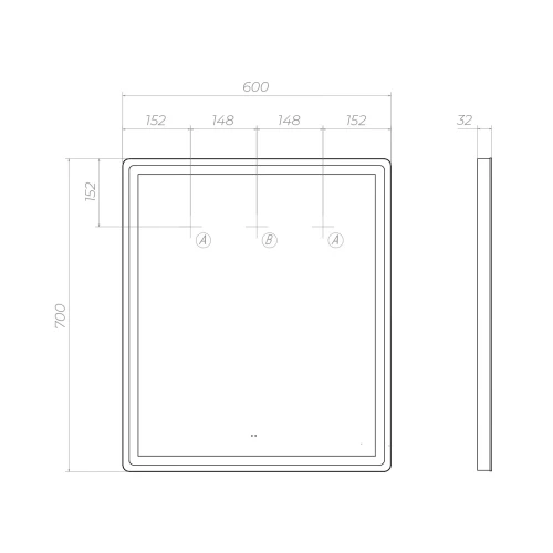 Зеркало Vigo Geometry Comfort 600 058 60x70 см
