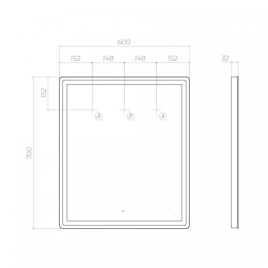 Зеркало Vigo Geometry Comfort 600 058 60x70 см