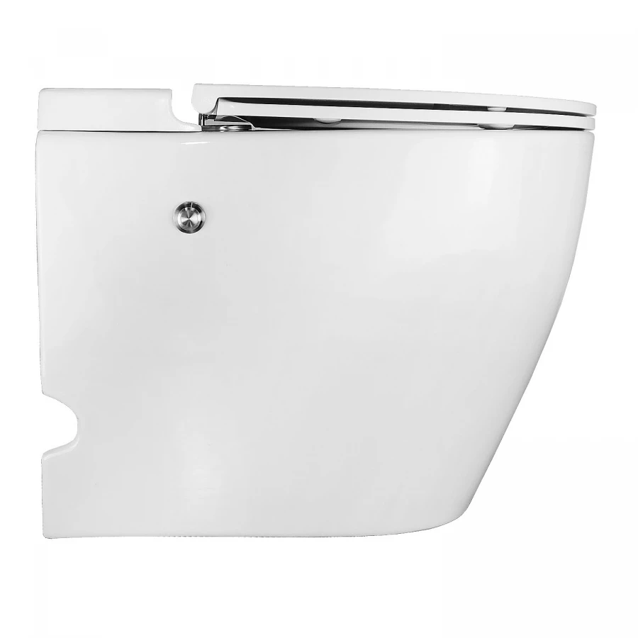 Унитаз импульсный Azario напольный полукруглый быстросъемное сиденье микролифт монтажная рама в комплекте AZ-102 36х57х45 см