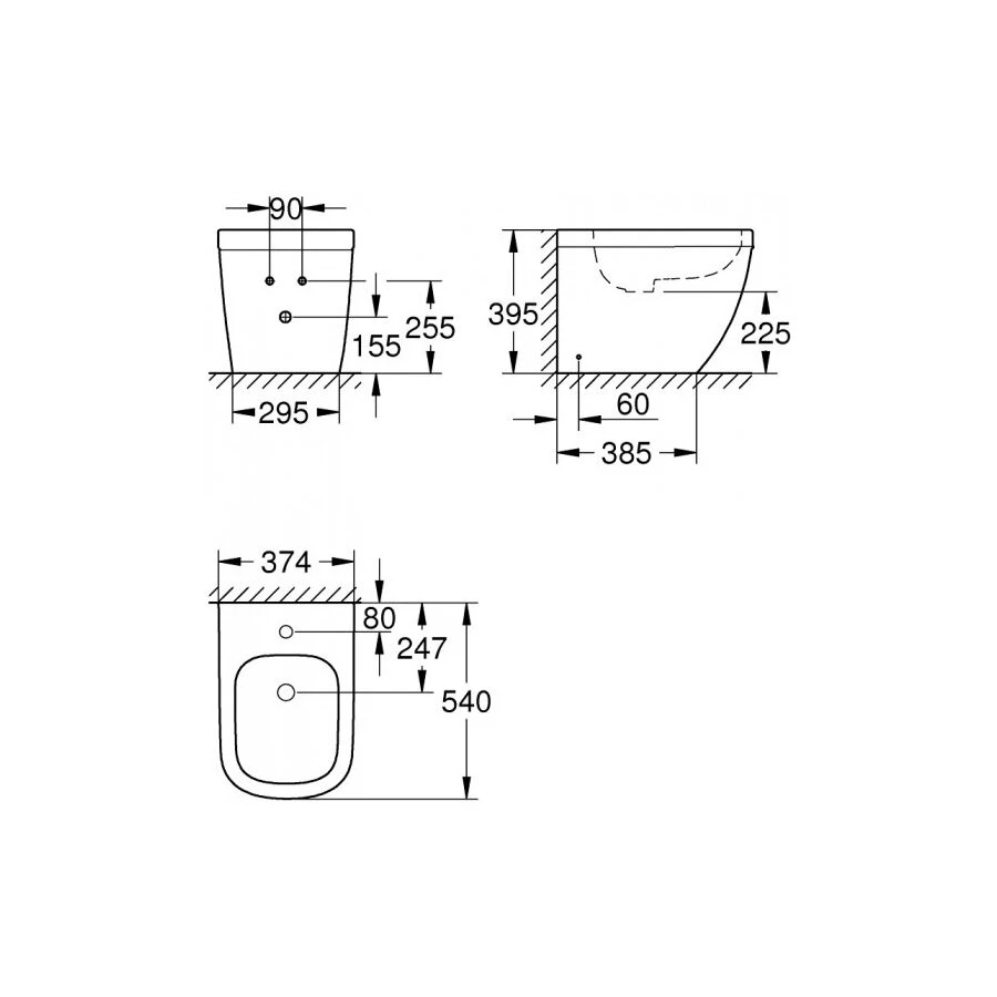 Биде напольное Grohe Euro Ceramic 39340000