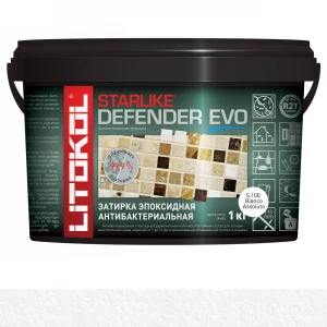 Затирка Litokol Starlike Defender EVO антибактериальная эпоксидная S.100 Bianco Assoluto L0485530002 1 кг