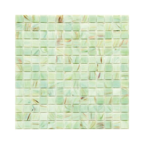 Стеклянная мозаика Rose Mosaic Gold Star сетка 1x1 глянцевая зеленая G60 31,8х31,8 см