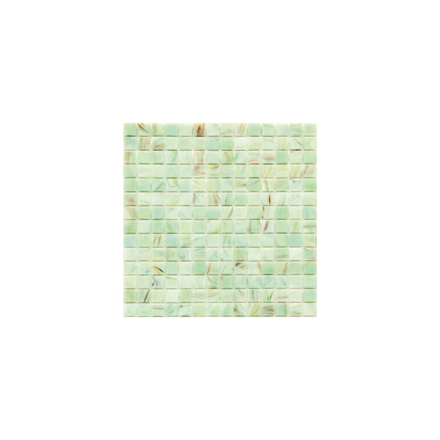 Стеклянная мозаика Rose Mosaic Gold Star сетка 1x1 глянцевая зеленая G60 31,8х31,8 см