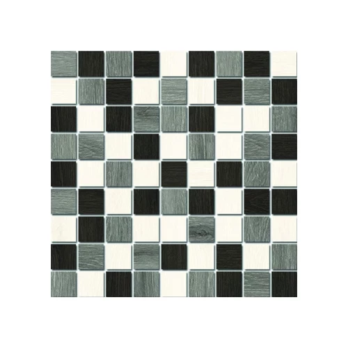 Мозаика Cersanit Illusion A-IL2L451 декор черный, белый 30х30