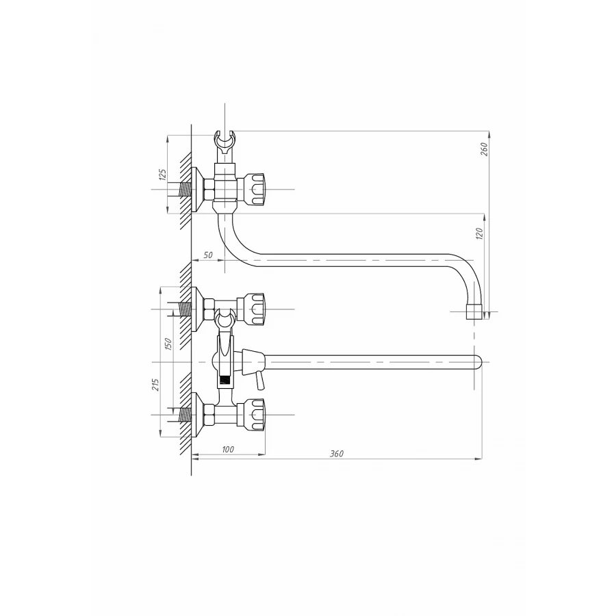 Смеситель для ванны с душем ПСМ-Профсан PSM-165-К80 СТАНДАРТ-А тип См-ВУДРНШлА хром